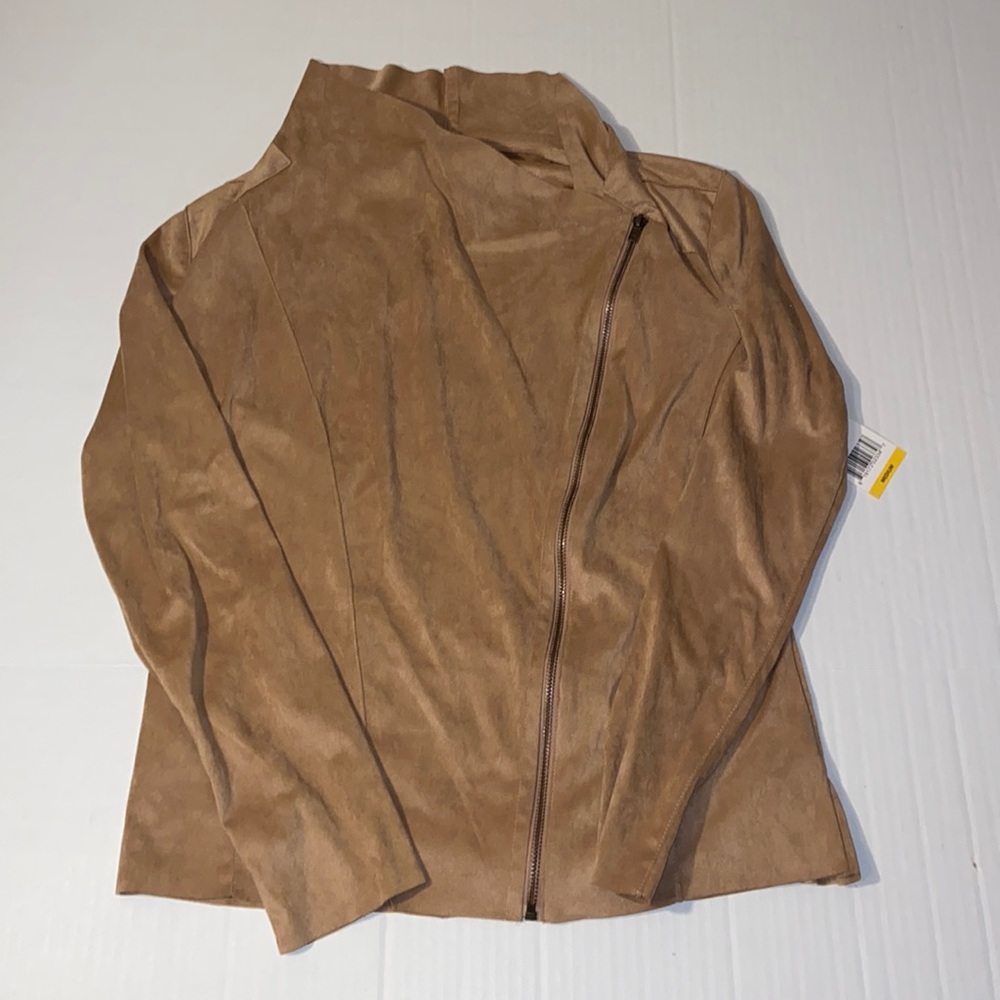 Mote New Women’s Medium Long Sleeve Full Zip Drape Faux Suede Jacket